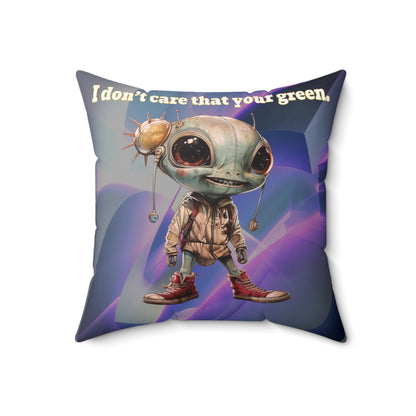 I don't care that your grey - Spun Polyester Square Pillow - (grey-pink wave)