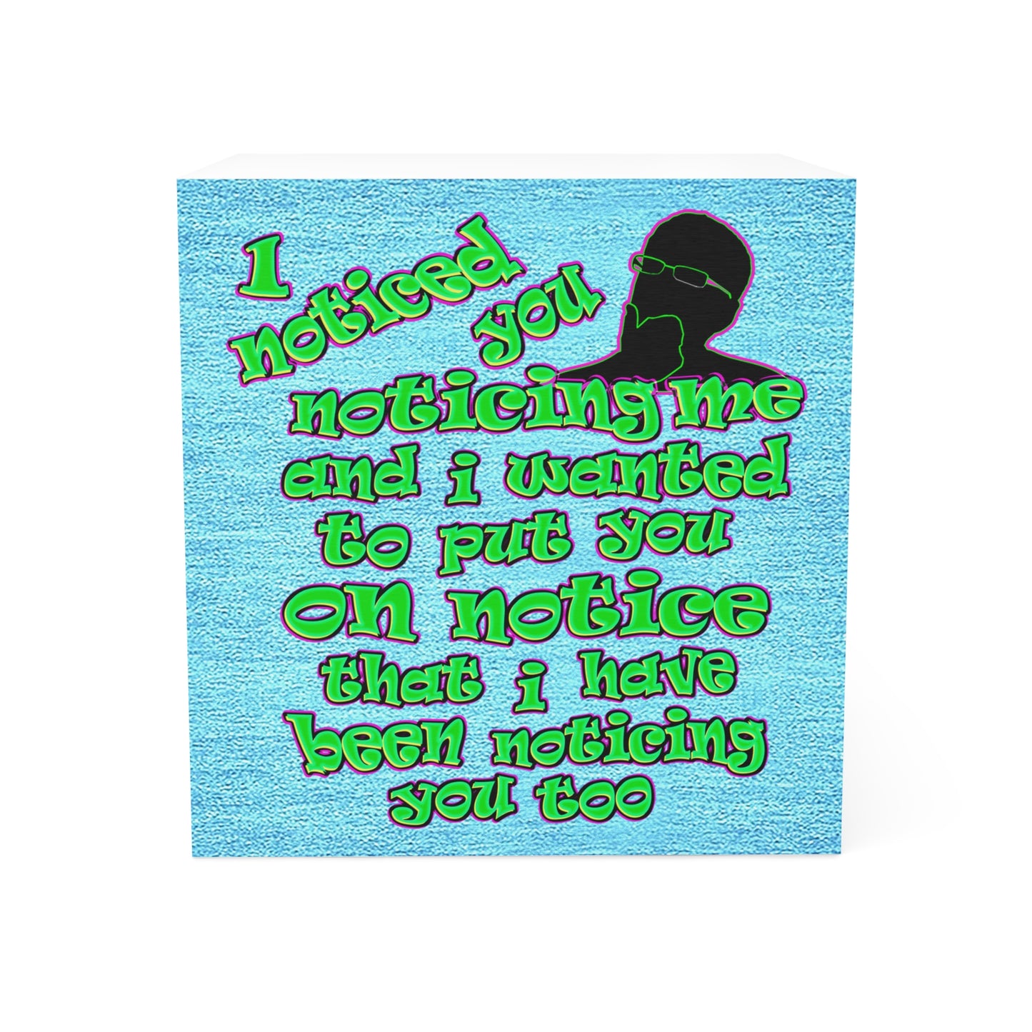 noticed you noticing - note cube (faded blue)