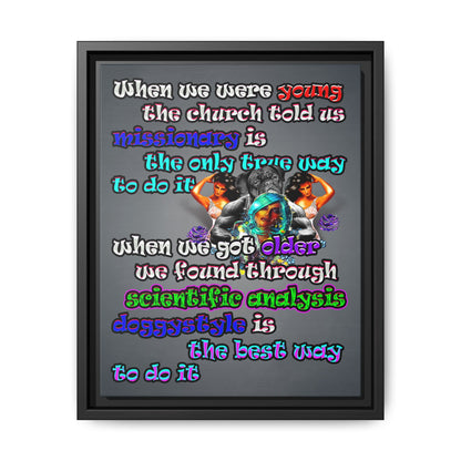 doggystyle - framed canvas art (grey-light grey)