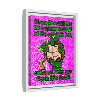 turtle race - framed canvas art (pink swirl)