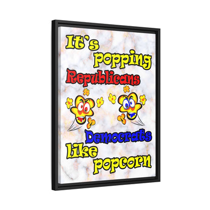 popping like popcorn - framed canvas art (white marble)