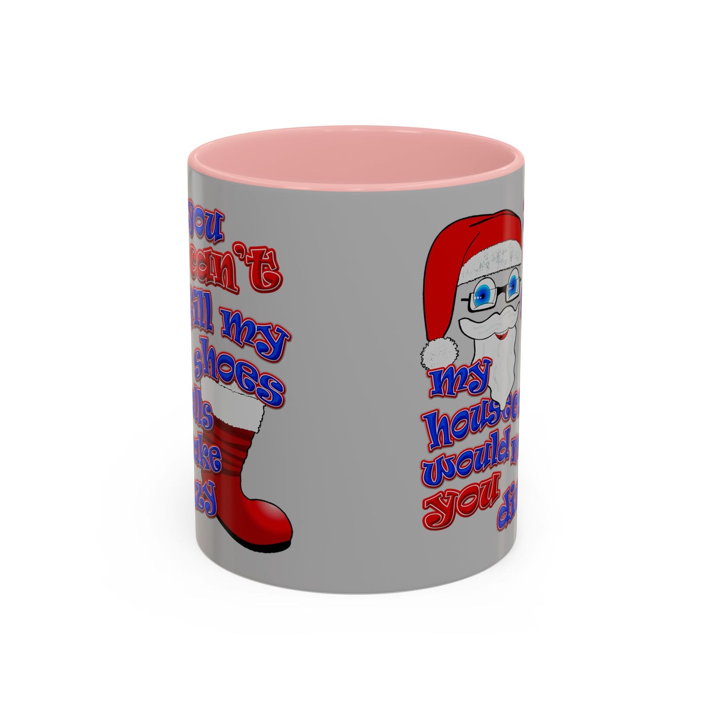 santa's shoes - Accent Mug (light grey)
