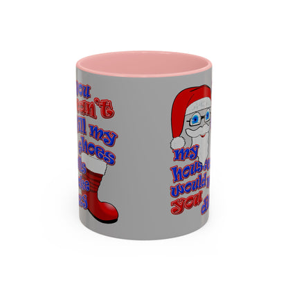 santa's shoes - Accent Mug (light grey)