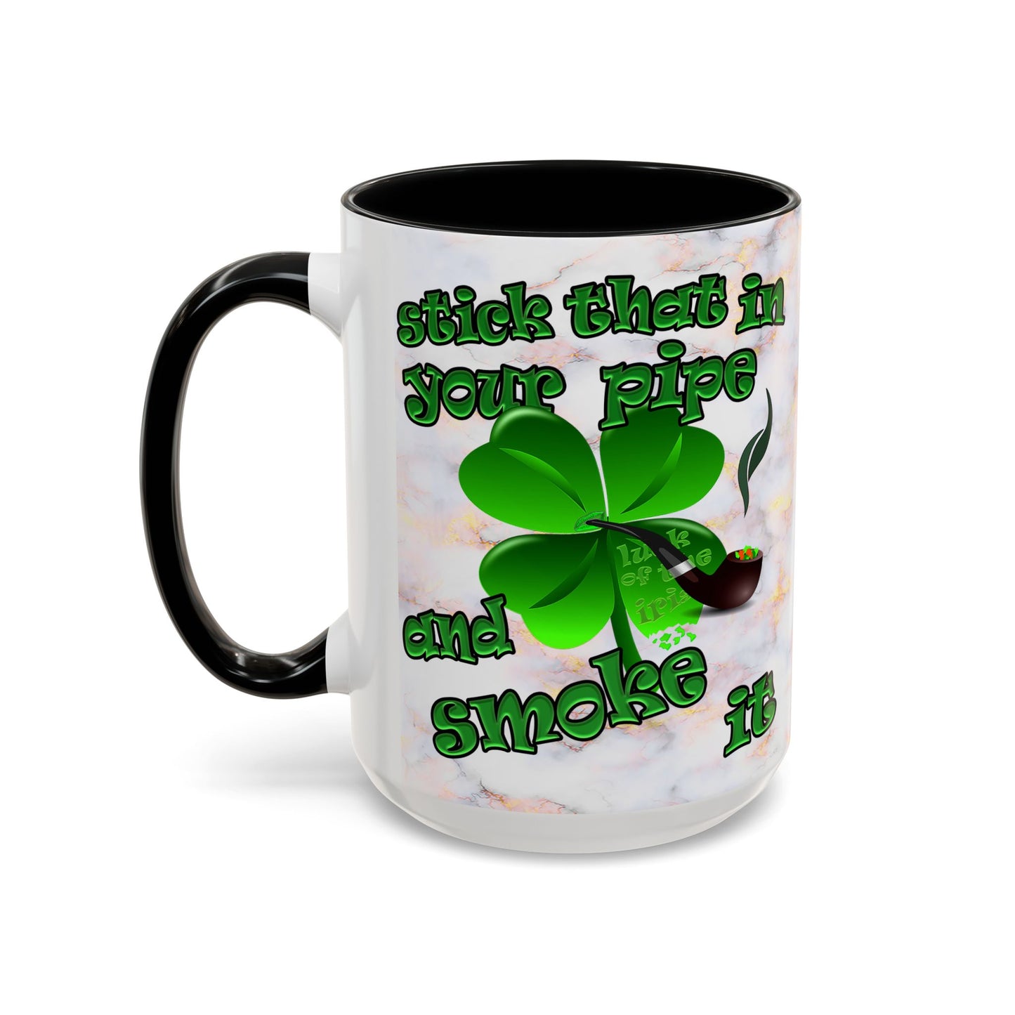 celtics logo - Accent Mug (white marble)