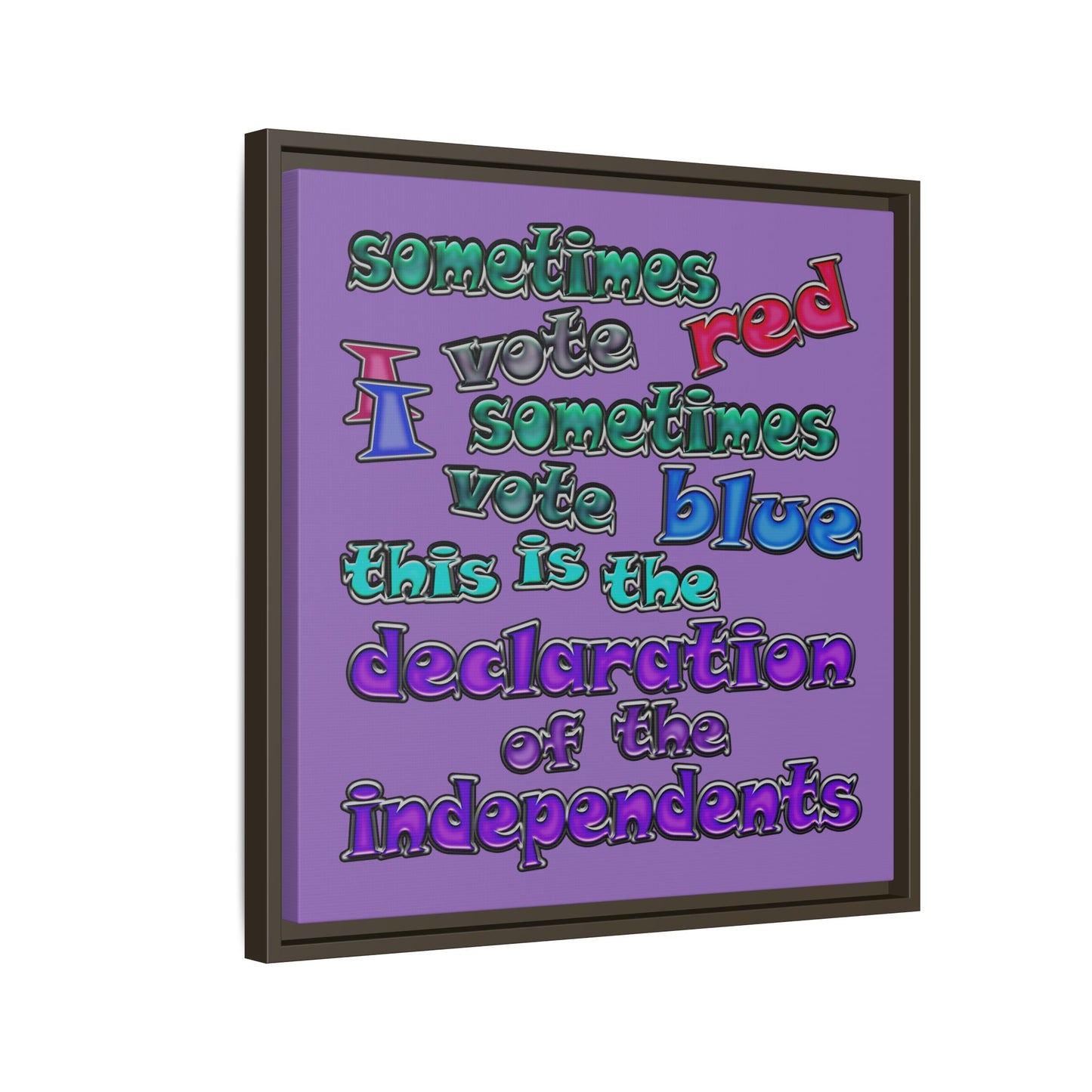 declaration of the independents - framed canvas art (light purple)
