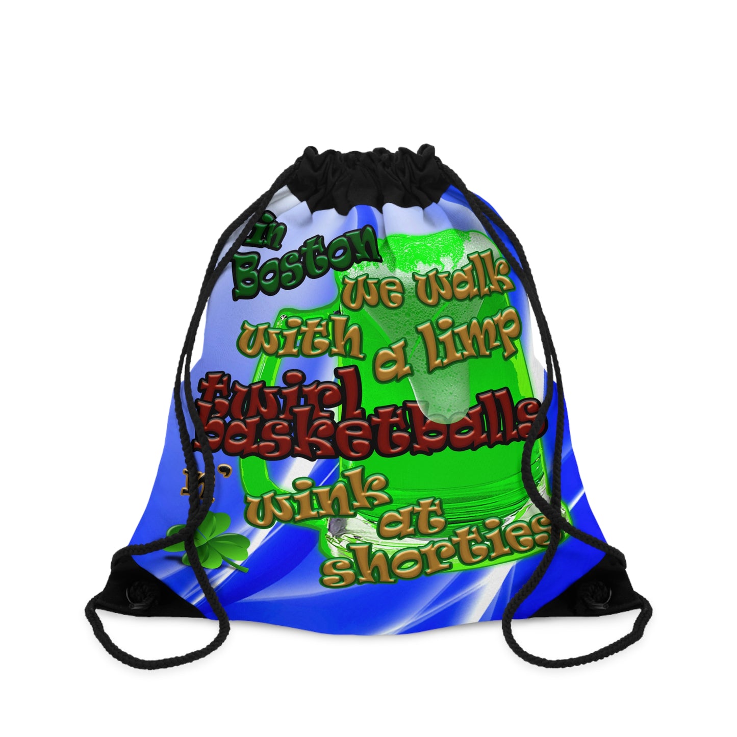 celtics logo - Drawstring Bag (blue-white wave)