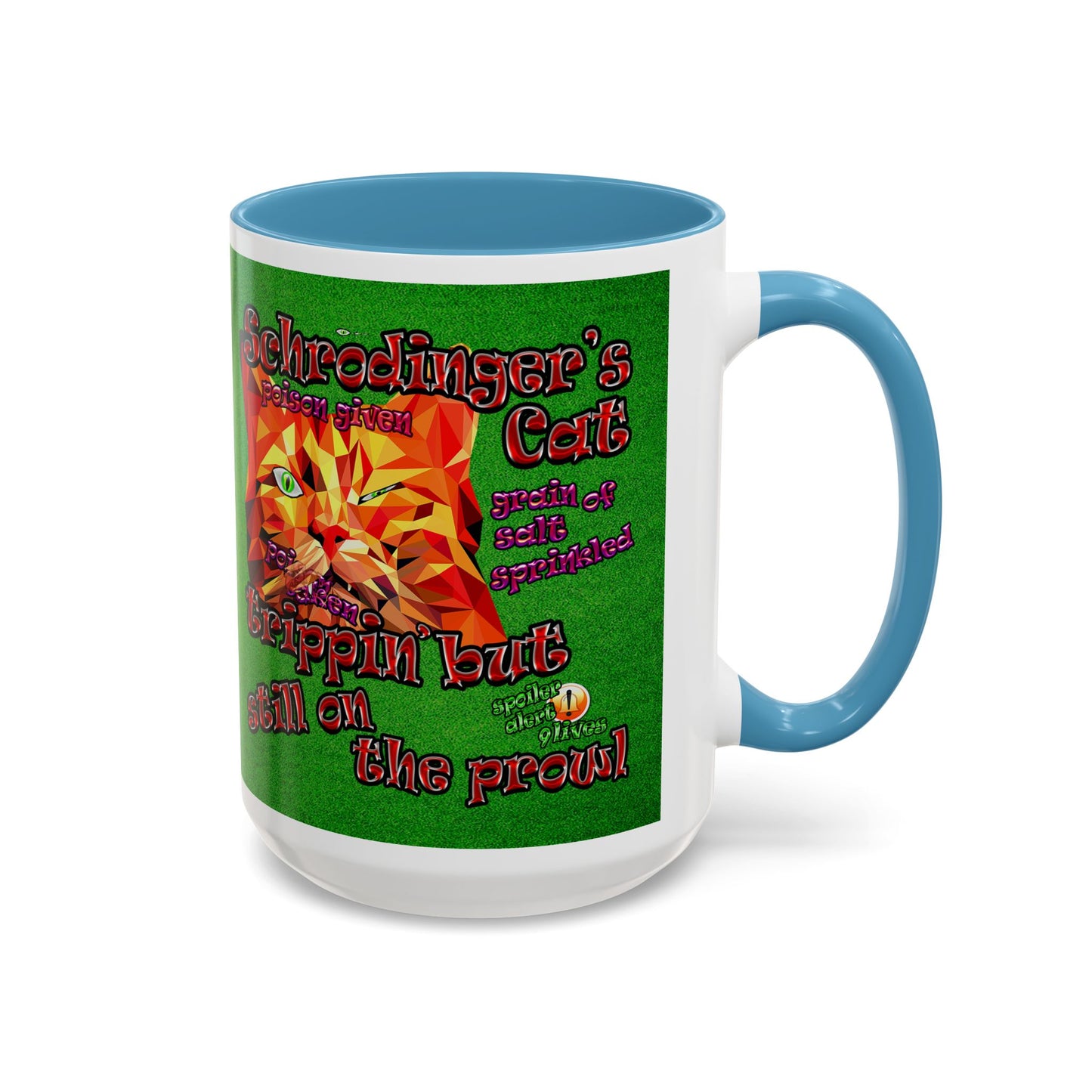 schrodinger's cat - Accent Mug (green turf)
