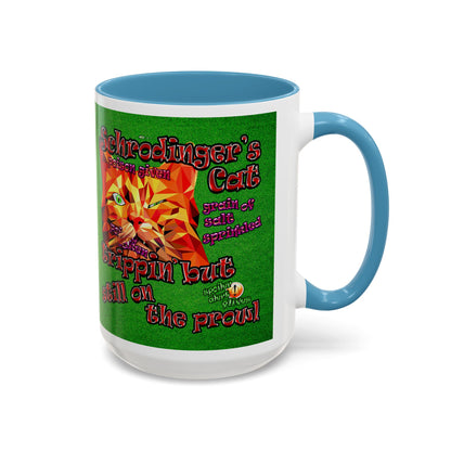 schrodinger's cat - Accent Mug (green turf)