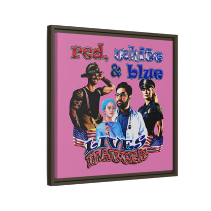 rw&b lives matter - framed canvas art (light pink)