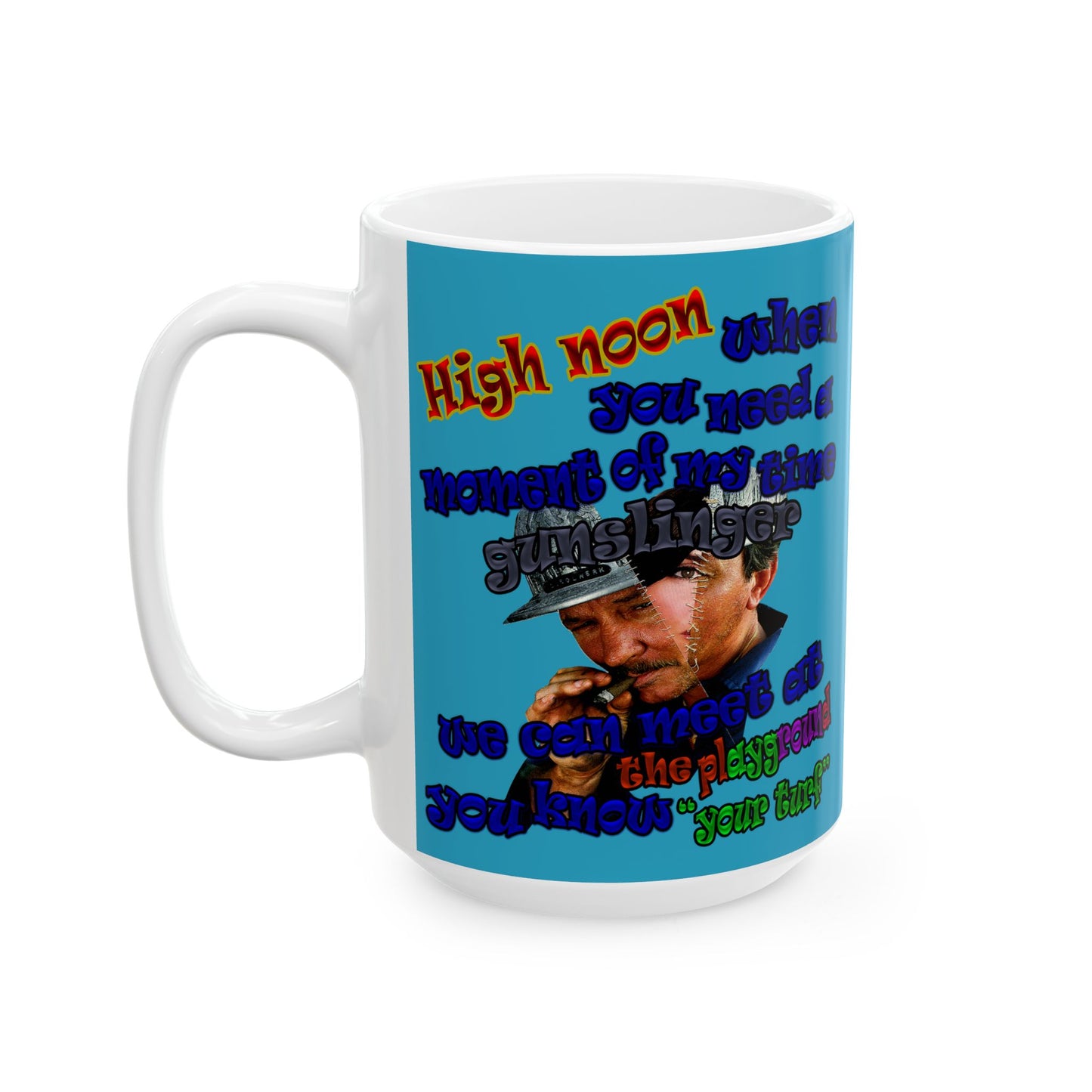 high noon - White Mug (turquoise)