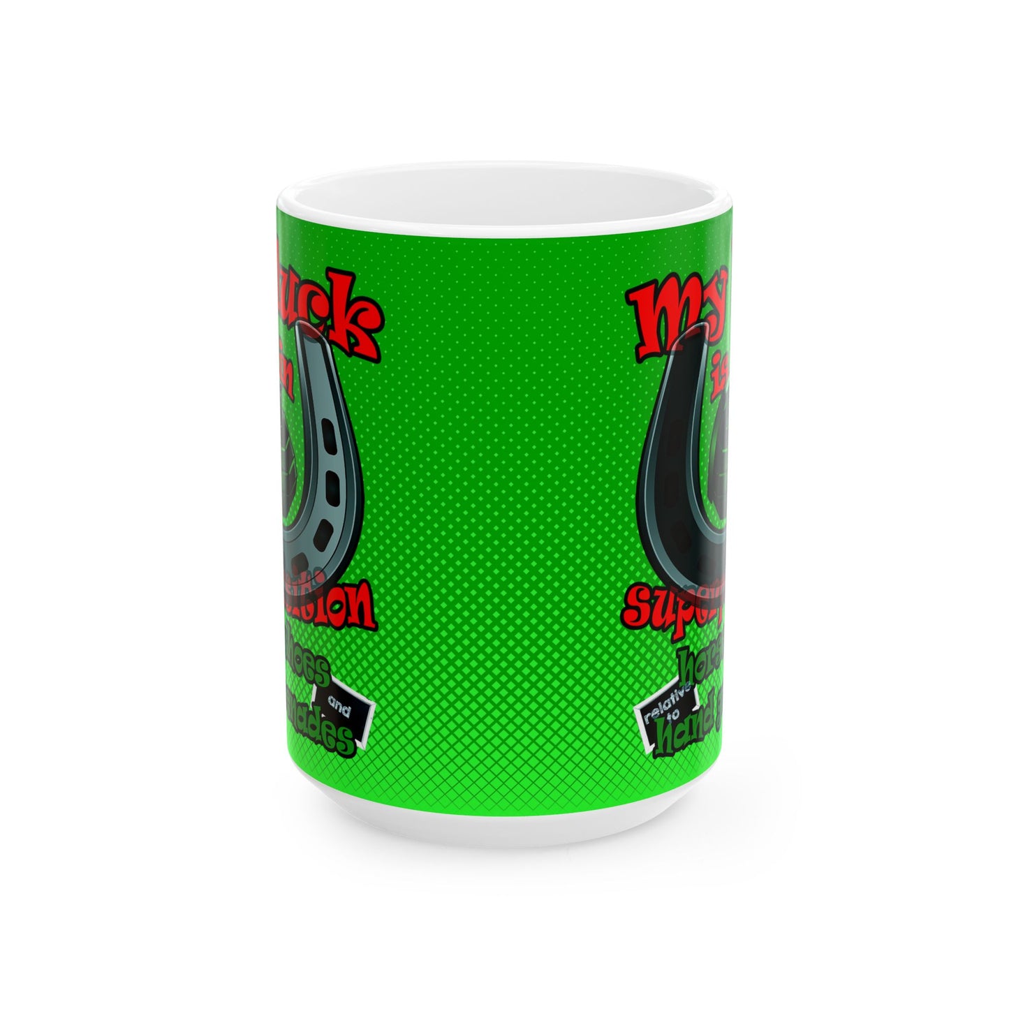 my luck - White Mug (logo green)