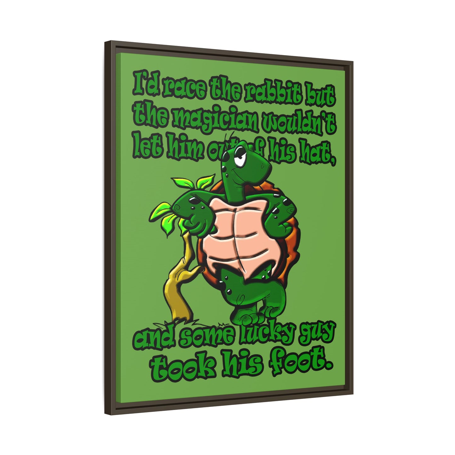 turtle race - framed canvas art (green)