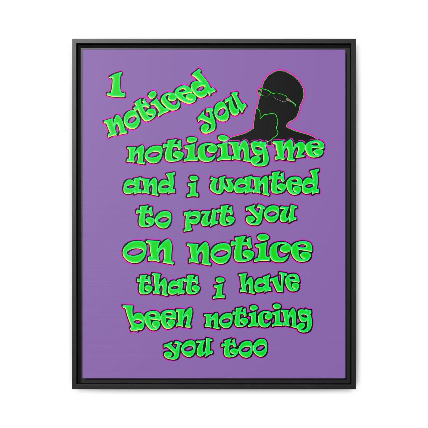 noticed you noticing - framed canvas art (light purple)