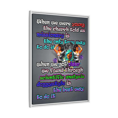 doggystyle - framed canvas art (grey-light grey)