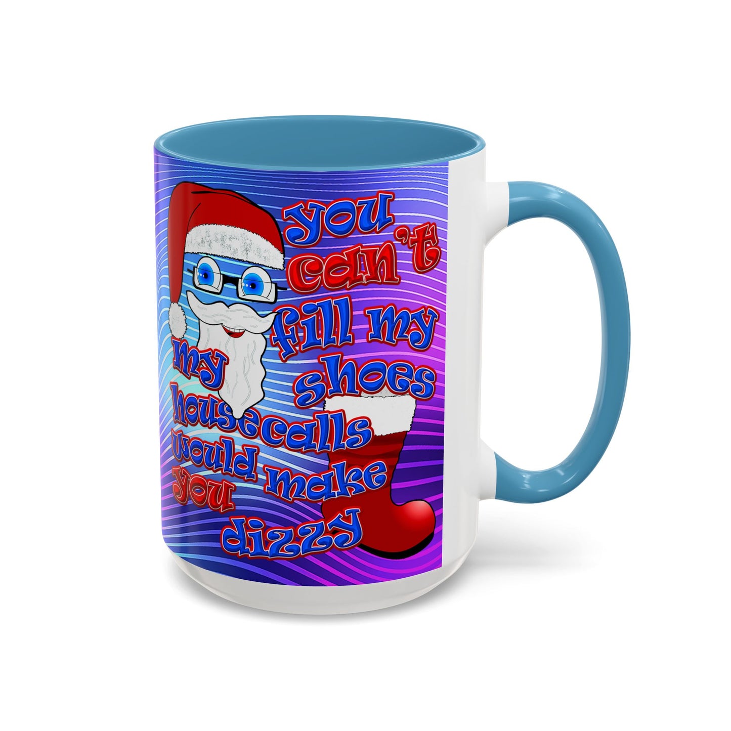 santa's shoes - Accent Mug (purple wave)