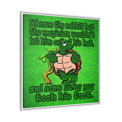 turtle race - framed canvas art (green turf)