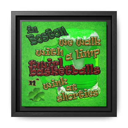 celtics logo - framed canvas art (green turf)