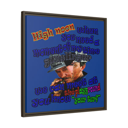 high noon - framed canvas art (dark blue)