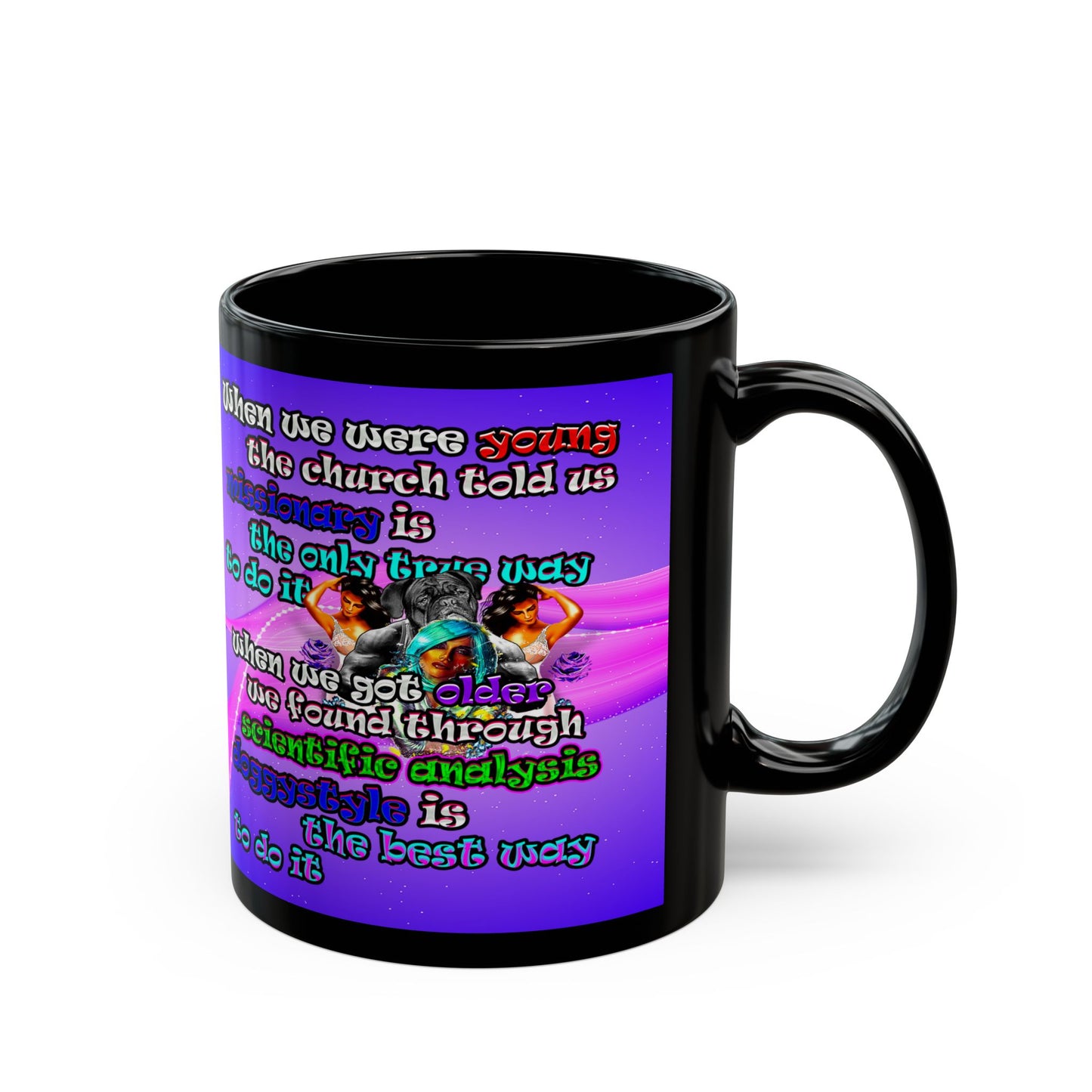 doggystyle - Black Mug (purple-pink wave)