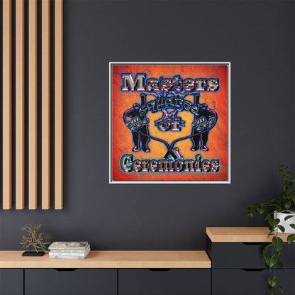 em cee squared - framed canvas art (burnt orange)