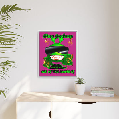 disc jockey - framed canvas art (pink)