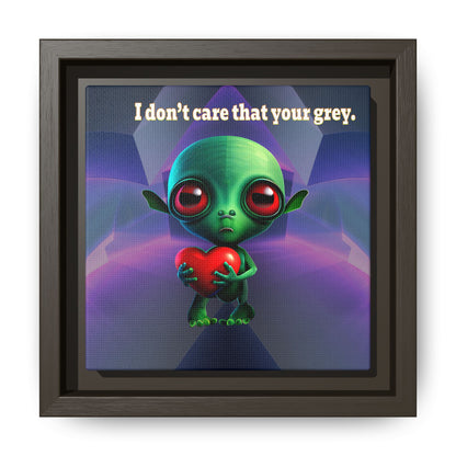 I don't care that your grey - framed canvas art (grey-pink wave)