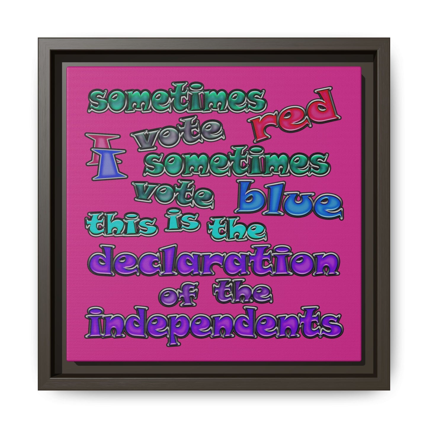 declaration of the independents - framed canvas art (pink)