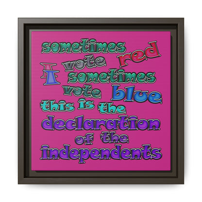 declaration of the independents - framed canvas art (pink)
