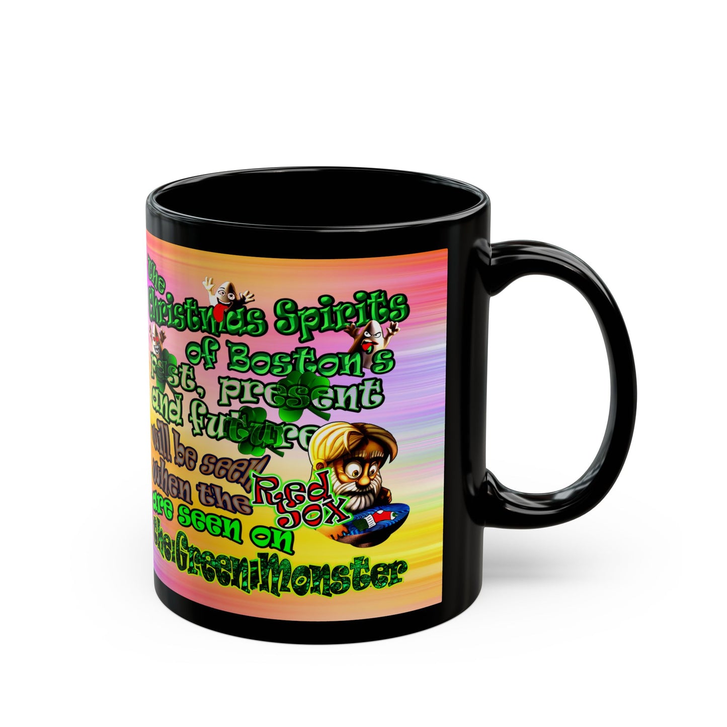 christmas spirits of boston - Black Mug (color blur)