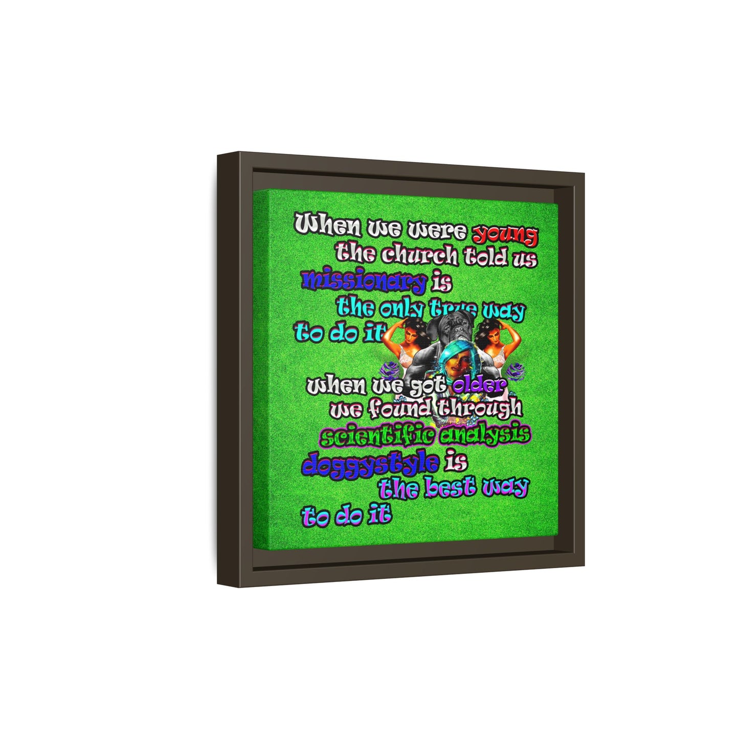 doggystyle - framed canvas art (green turf)
