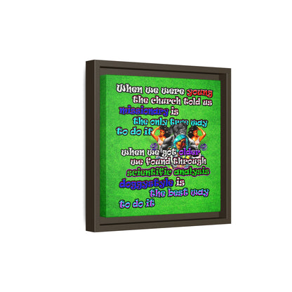 doggystyle - framed canvas art (green turf)