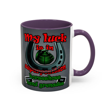 my luck - Accent Mug (grey-light grey)