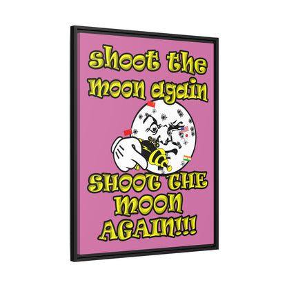 shoot the moon again - framed canvas art (light pink)