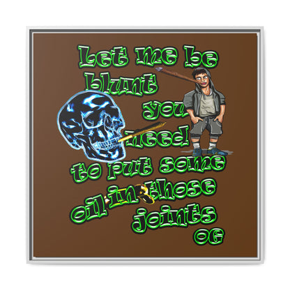og - framed canvas art (brown)