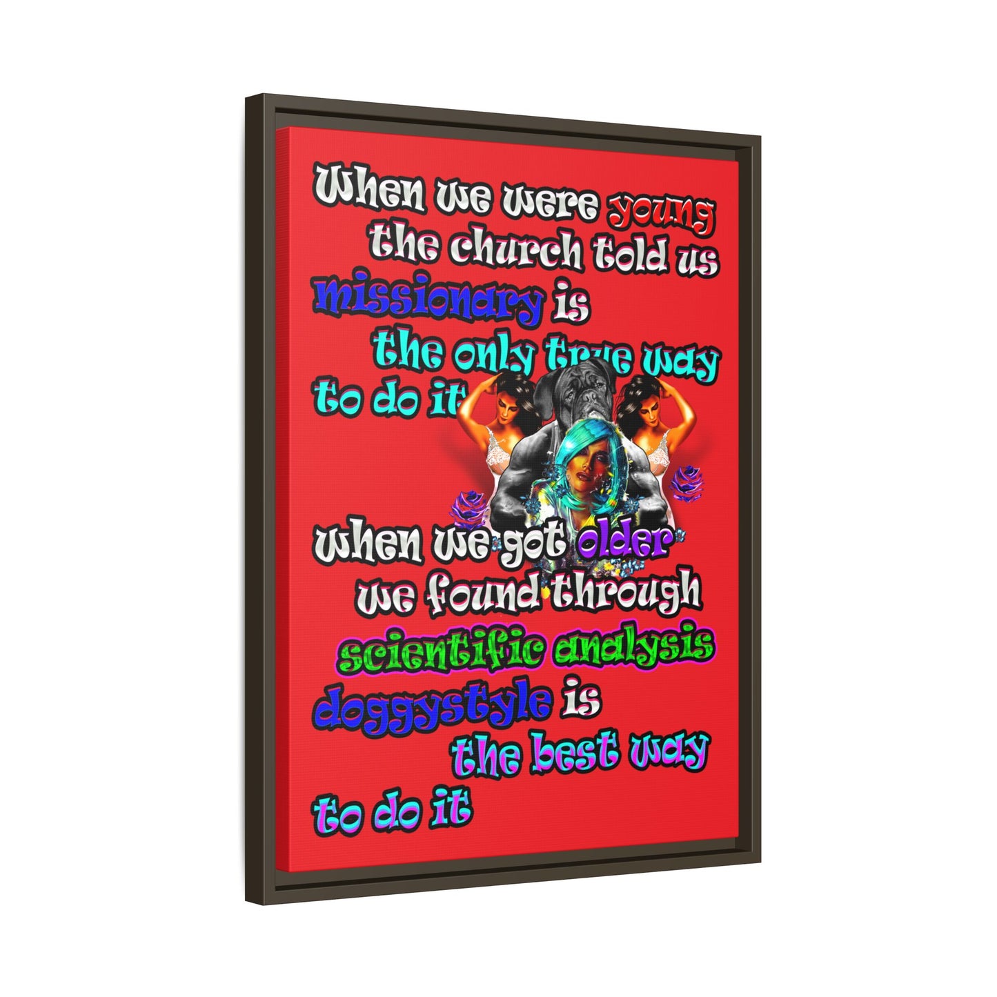doggystyle - framed canvas art (red)