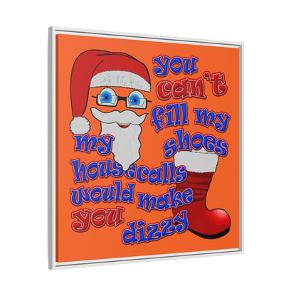 santa's shoes - framed canvas art (orange)