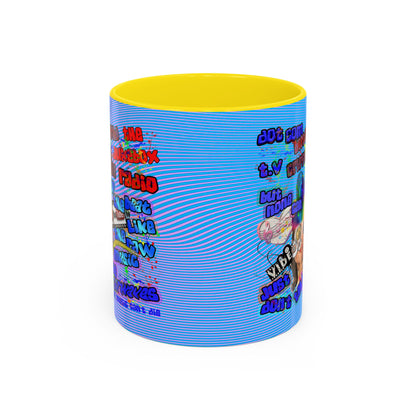 drop the beat - Accent Mug (light blue-purple wave)