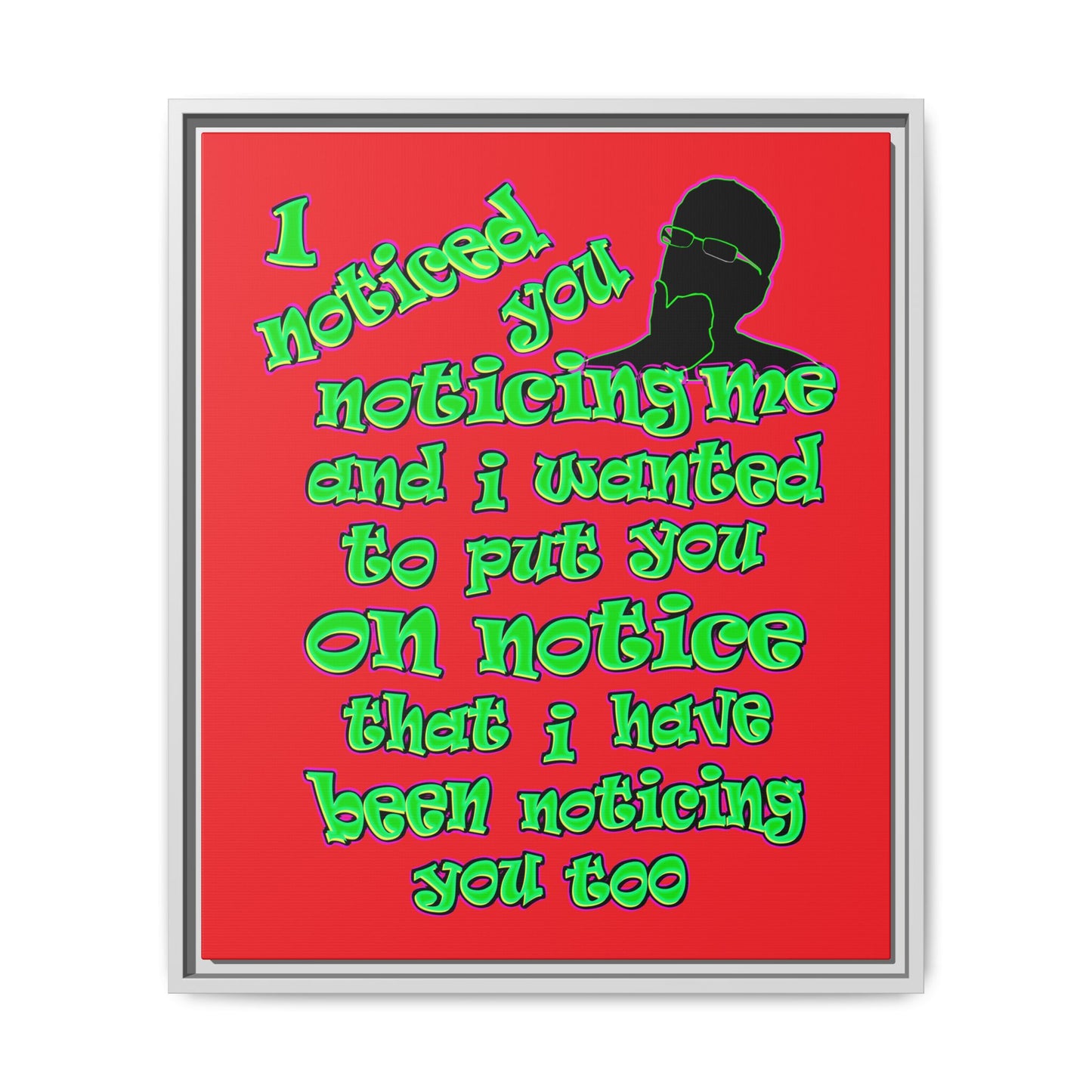 noticed you noticing - framed canvas art (red)