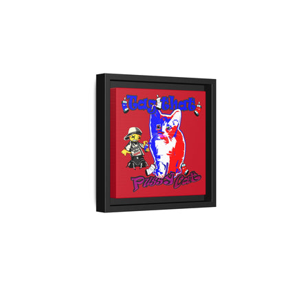 tag that - framed canvas art (dark red)