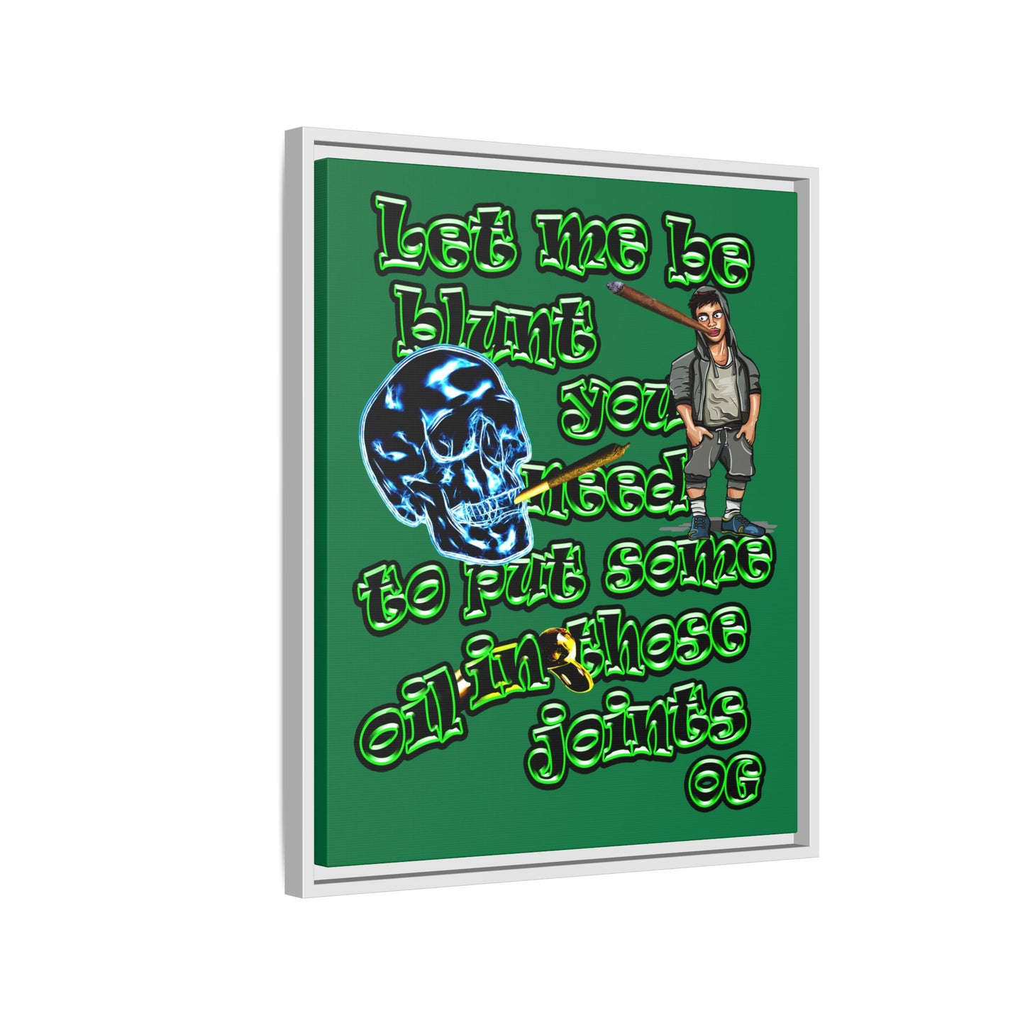 og - framed canvas art (dark green)