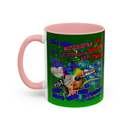 drop the beat - Accent Mug (logo green)