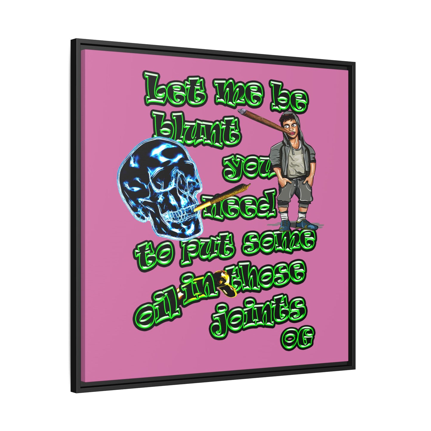 og - framed canvas art (light pink)
