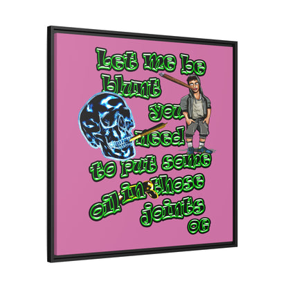 og - framed canvas art (light pink)