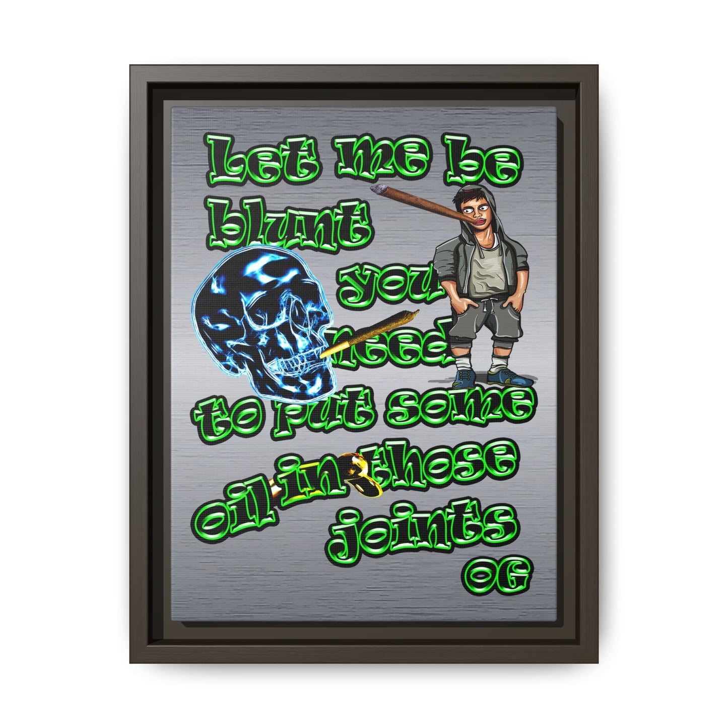 og - framed canvas art (brushed nickel)