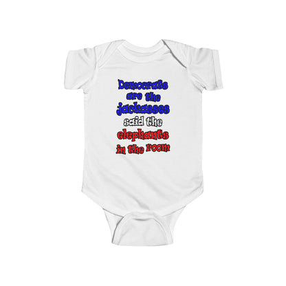 donkeys and elephants - Infant Fine Jersey Bodysuit