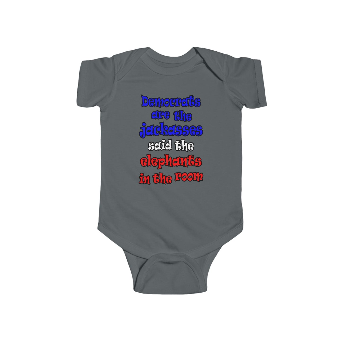 donkeys and elephants - Infant Fine Jersey Bodysuit