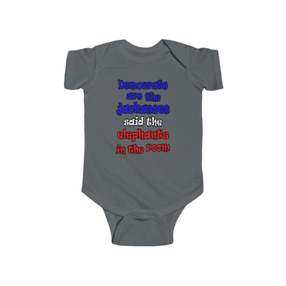 donkeys and elephants - Infant Fine Jersey Bodysuit