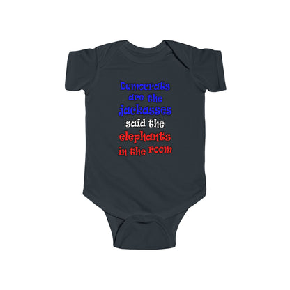 donkeys and elephants - Infant Fine Jersey Bodysuit
