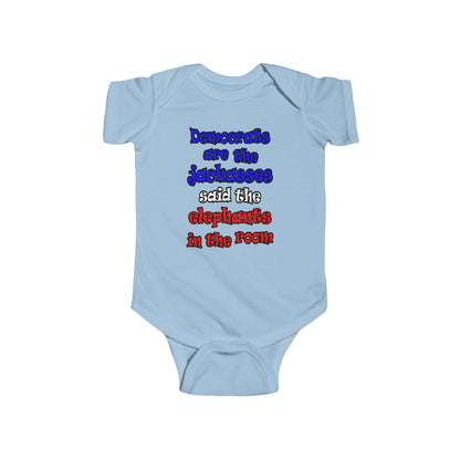 donkeys and elephants - Infant Fine Jersey Bodysuit