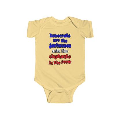 donkeys and elephants - Infant Fine Jersey Bodysuit